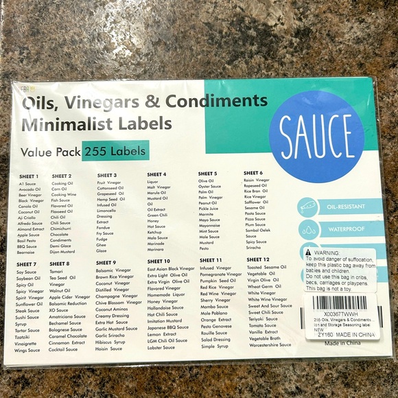 Minimalist condiments label - Picture 2 of 2